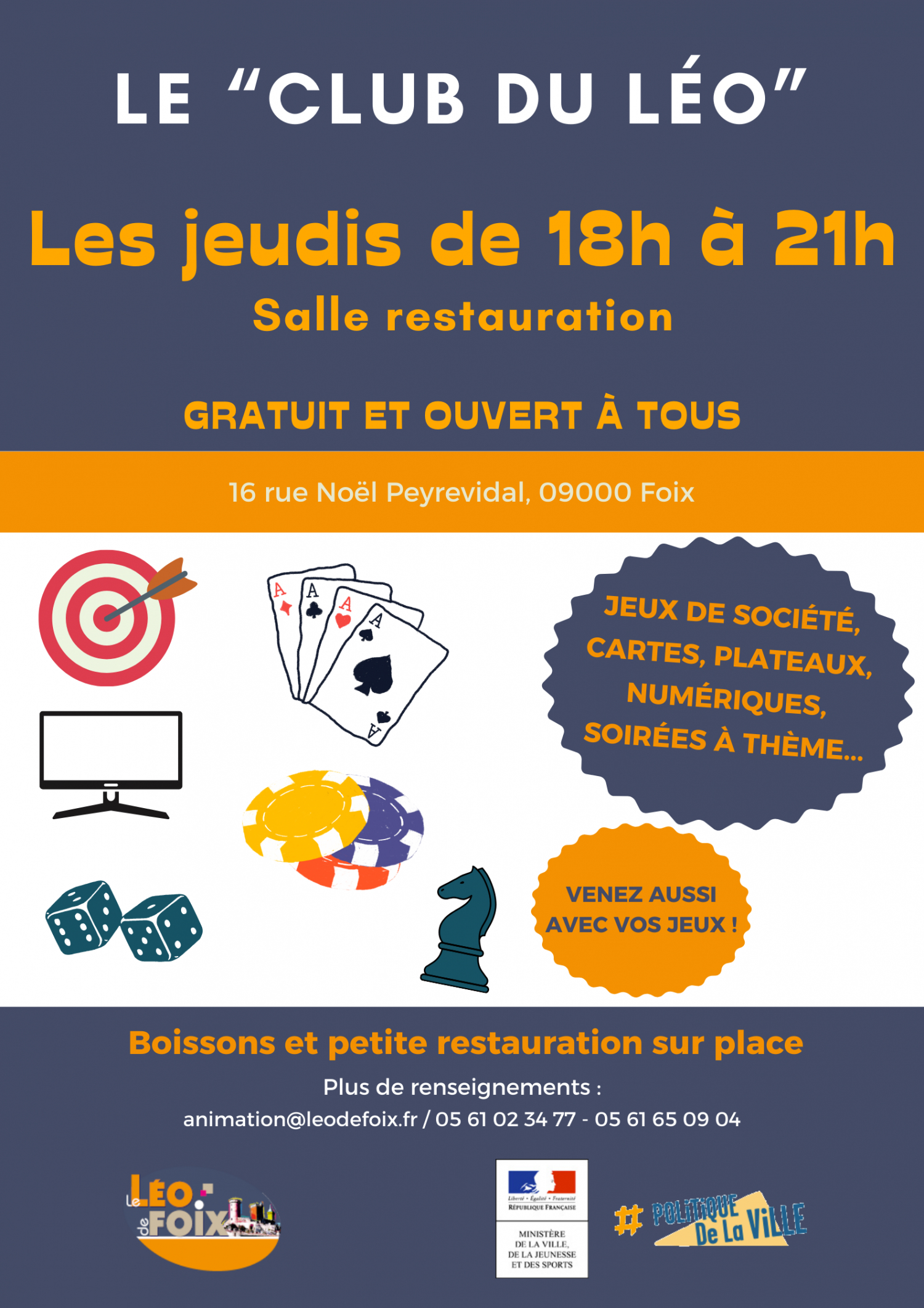 Plaquette 2022 des ateliers, clubs d&#039;activités au Léo de Foix